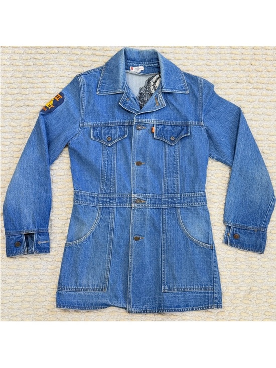Levi's Jackets & Blazers - Levi’s Vintage Orange Tab Denim Jacket Custom Art Gemini Patch Medium